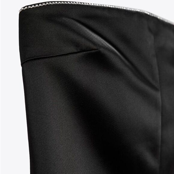 Zara Satin Bandeau Jumpsuit New - Picture 2 of 9